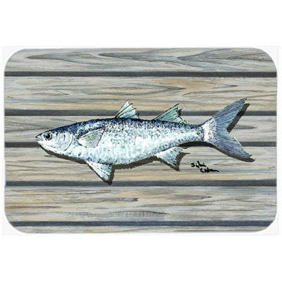 Caroline's Treasures Mullet Fish Glass Cutting Board