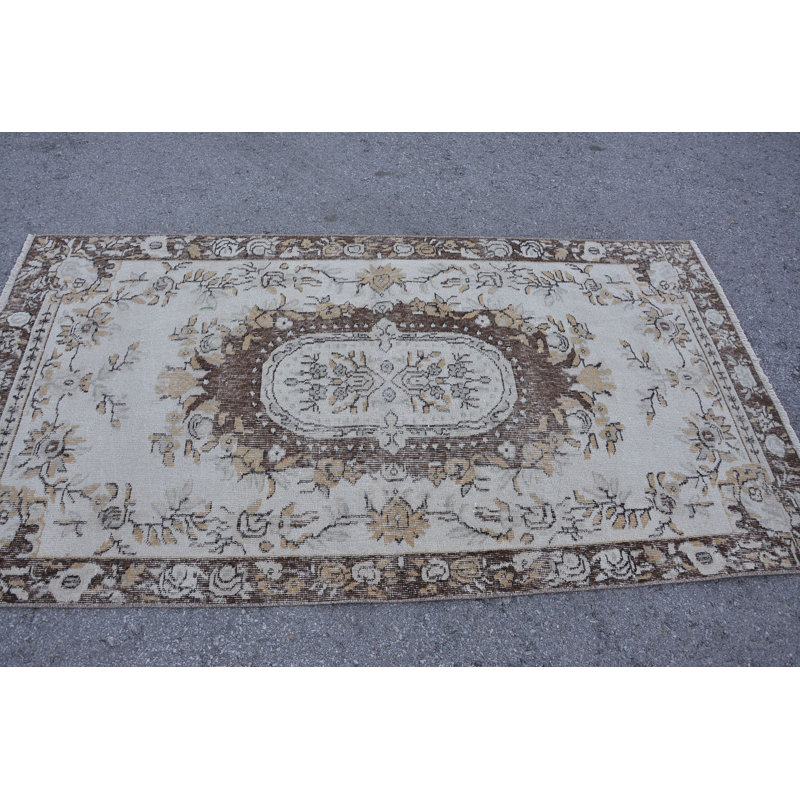 Turkish Rugs, Vintage Rugs, Modern Rug, Bedroom Rugs, 3.6x6.7 ft Area Rugs, Brown Cool Rugs