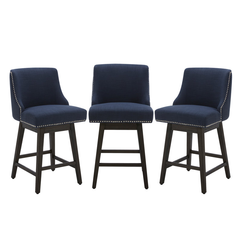 Tabouret de comptoir pivotant 26 po Arvelle, Bleu foncé