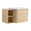 Meuble-lavabo mural 36 po avec lavabo en céramique, porte à fermeture en douceur et tablettes de rangement pour salle de bain moderne