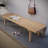 Inwood 60" Rectangular Bench Wide Wooden Storage Bench with Slats Design Kitchen Platform Bench-1389765207