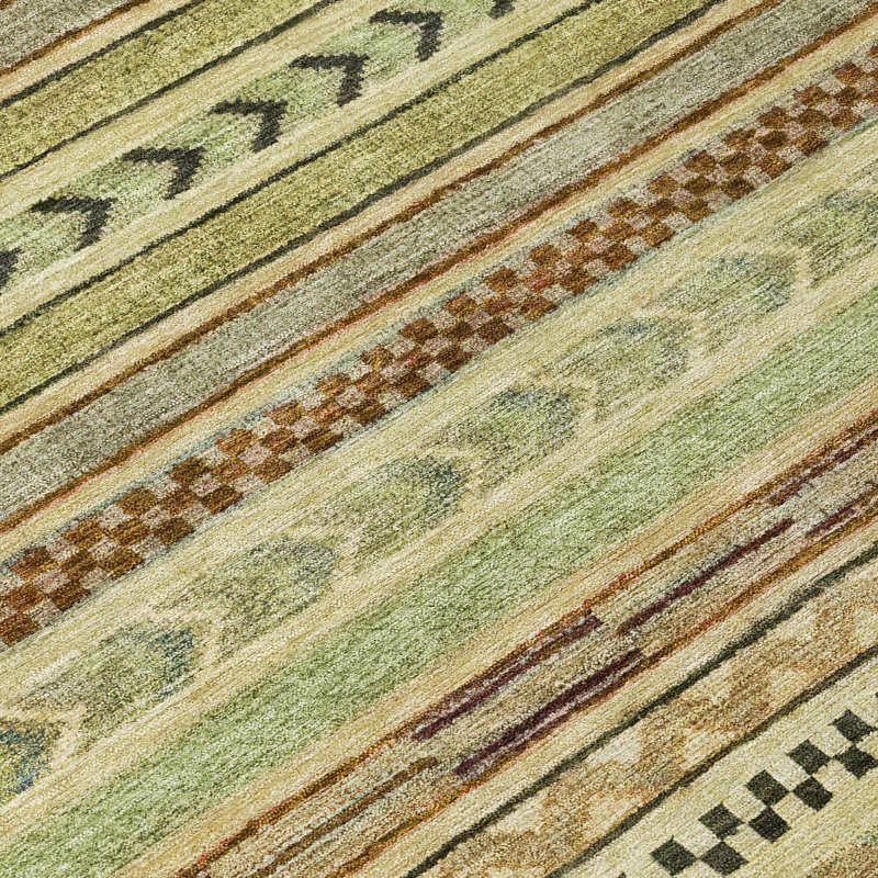 Tapis intérieur / extérieur beige lavable Luthyra - LOOMlan, 9 pi x 12 pi