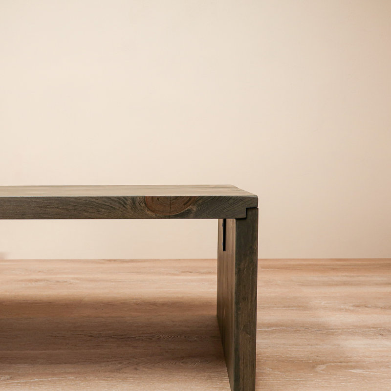 Table basse en bois massif Branda, H 15 po x L 36 po x l 18 po, Tonneau vieilli
