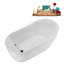 59" Streamline Soaking Freestanding Tub and Tray With Internal Drain-102287609