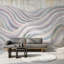 Papier peint abstrait vagues abstraites lavande pastel amovible-210027861-210027880