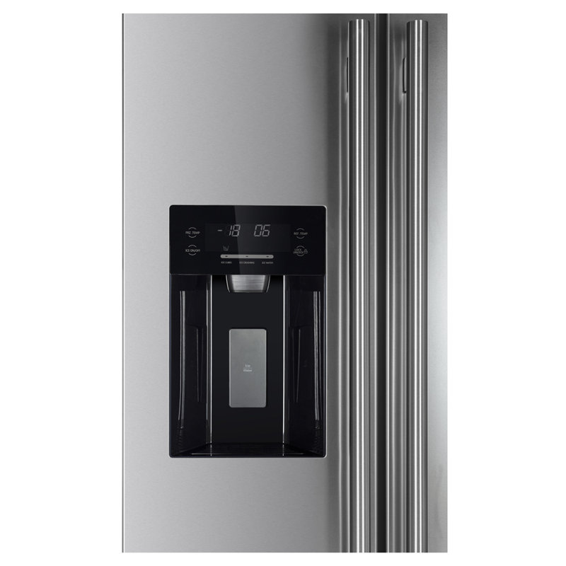 36-Inch Stainless Steel Side-by-Side Refrigerator with Ice Maker
