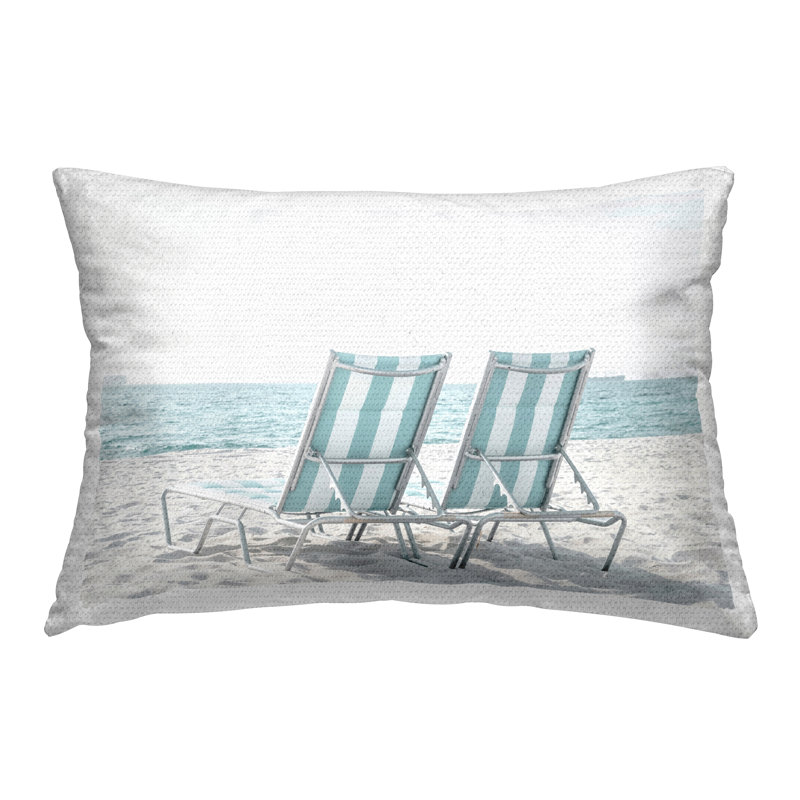 Coussin bleu d'extérieur imprimé par Elena Chukhlebova
