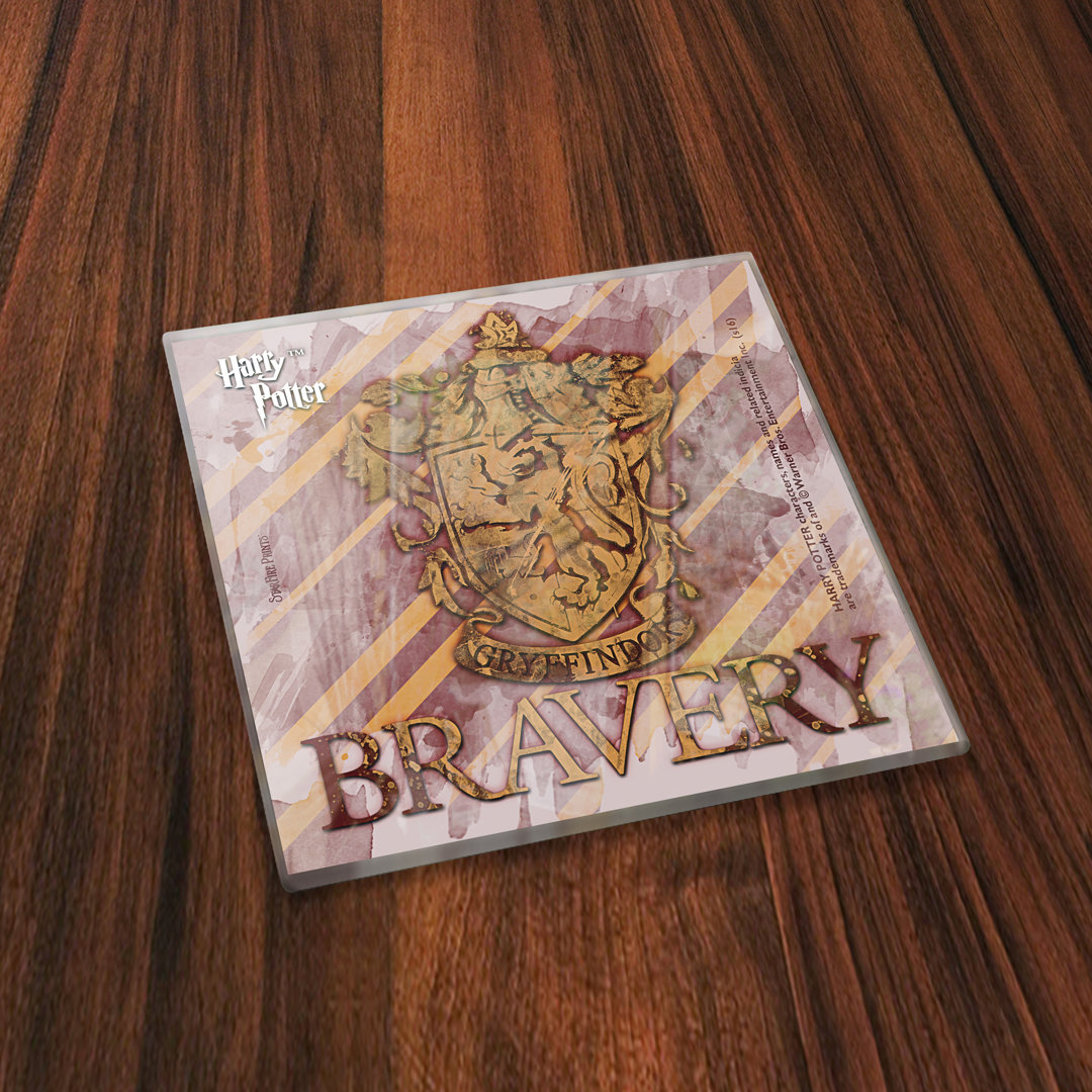 4 Piece Harry Potter Glass Coaster Set Trend Setters