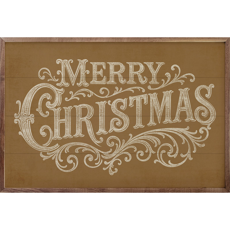 Joyeux Noël orné, Doré, H 5 po x l 8 po