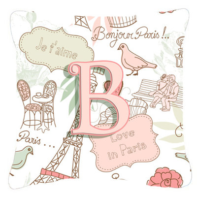 Lettre Love in Paris intérieur/extérieur Throw Pillow