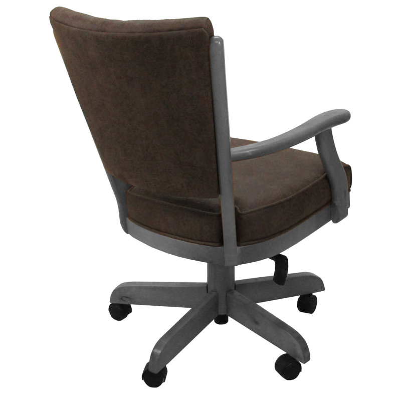 Chaise pivotante en bois avec accoudoirs Danyael, Northwest Whiskey