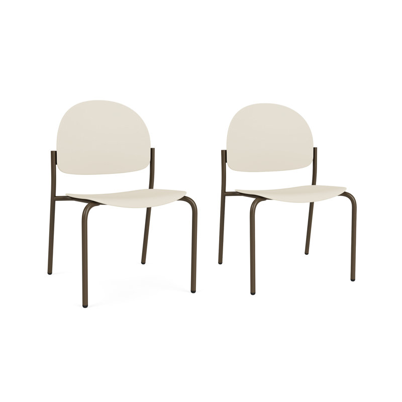 Chaise d'invité sans accoudoir Chat Chat, Bronze, Sand Beige Poly
