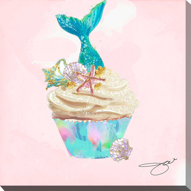 Sweet Mermaid (Square) par By Jodi - impression, Toile tendue, H 24 po x l 24 po x 1,5 po
