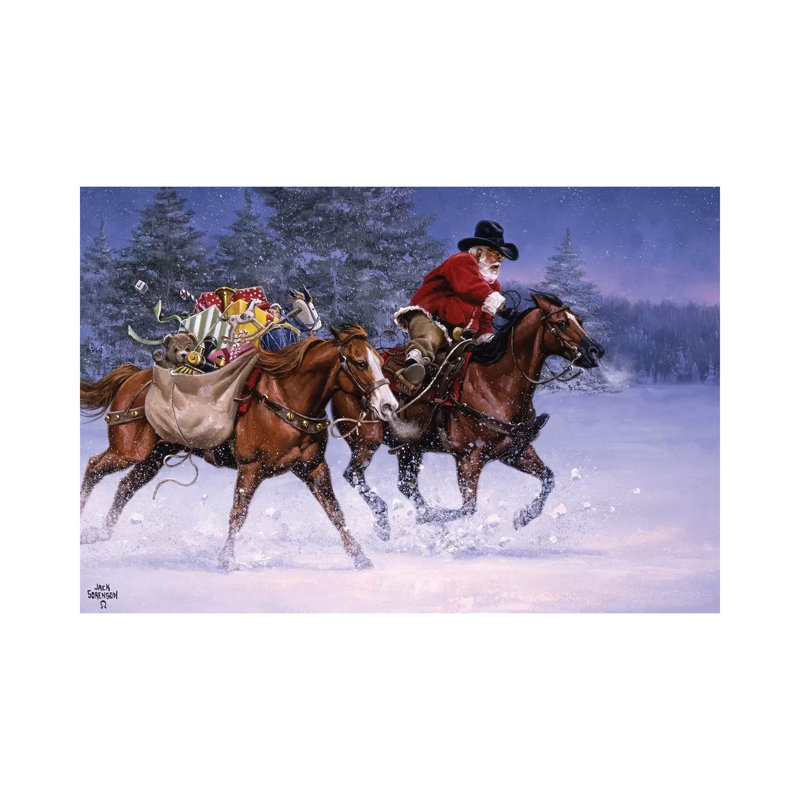 " Christmas Rush " by Jack Sorenson, 18" H x 26" W x 1.5" D