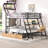 Zillah Metal Bunk Bed with Built-in Desk, Drawers and LED Light-1166717664-1203376787