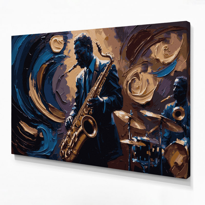 «Music Jazz Club Aesthétique», art mural sur toile mauve, H 11 po x l 14 po