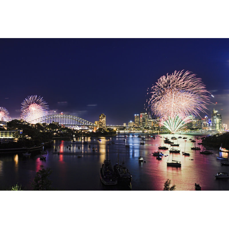 Glasford Fireworks - Wrapped Canvas Print, 81cm H x 122cm W x 3.8cm D