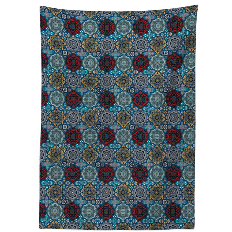 Moroccan Dining Room Kitchen Tablecloth, 70" L x 52" W