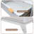 Fluted Dresser for Bedroom, Modern 6 Drawer Dresser, Double Chest of Drawers with Faux Marble Top, Wood Storage Cabinet for Living Room, Hallway, Entryway, White-1455134426