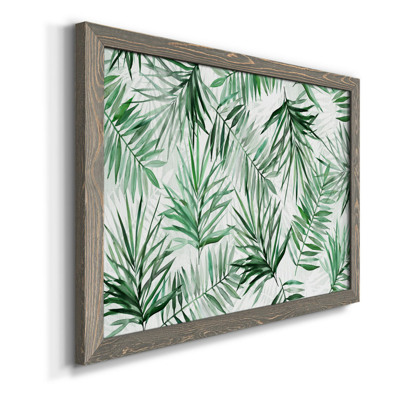 Palmiers - Reproduction d'art sur toile encadrée, H 20 po x l 17 po x P 1,5 po, Toile avec cadre gris