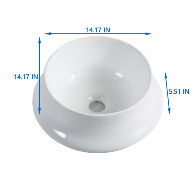 Wenty 14.17'' Ceramic Circular Bathroom Sink
