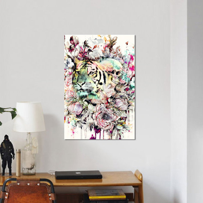 « interprétation d’une série de rêve, tiger », impression sur toile, H 18 po x l 12 po x P 1,5 po, Toile tendue, Pas de tapis
