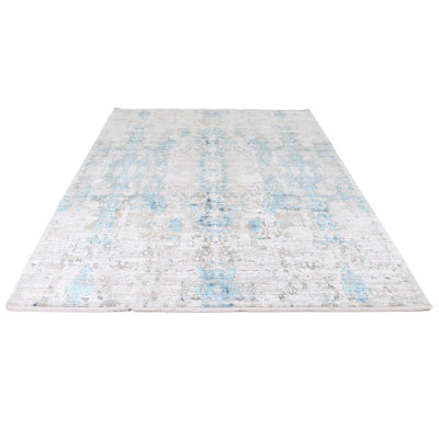 7x10 Gray and Blue Turkish Antep Rug