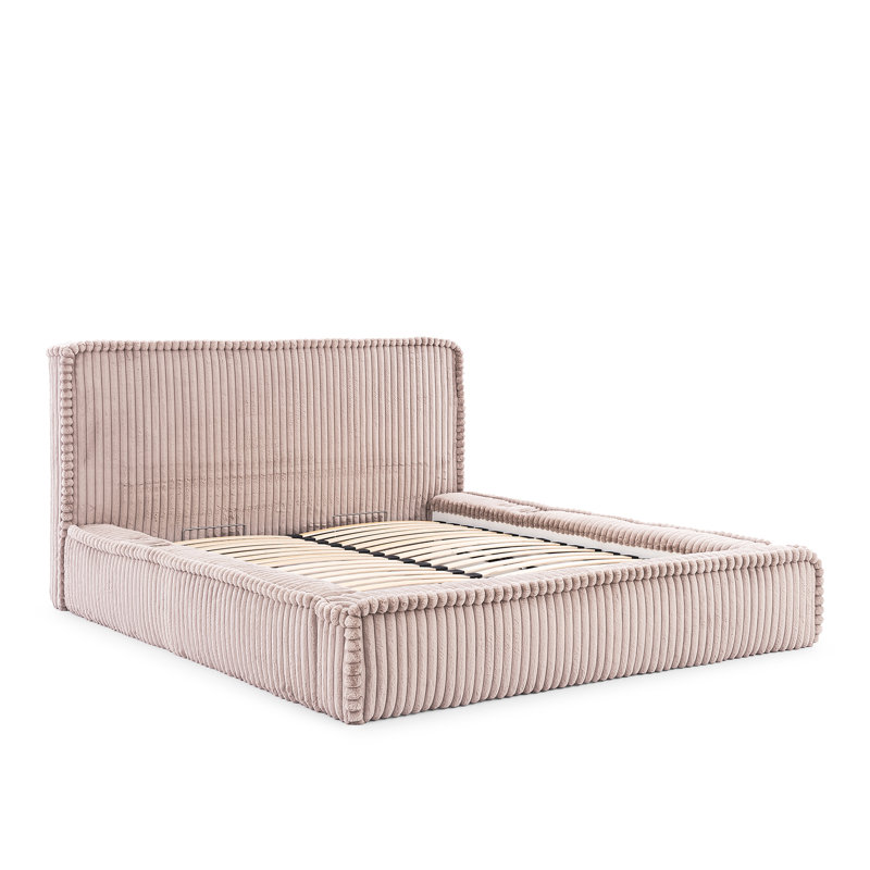 Raisingh Upholstered Bed, White, 160cm W x 200cm L