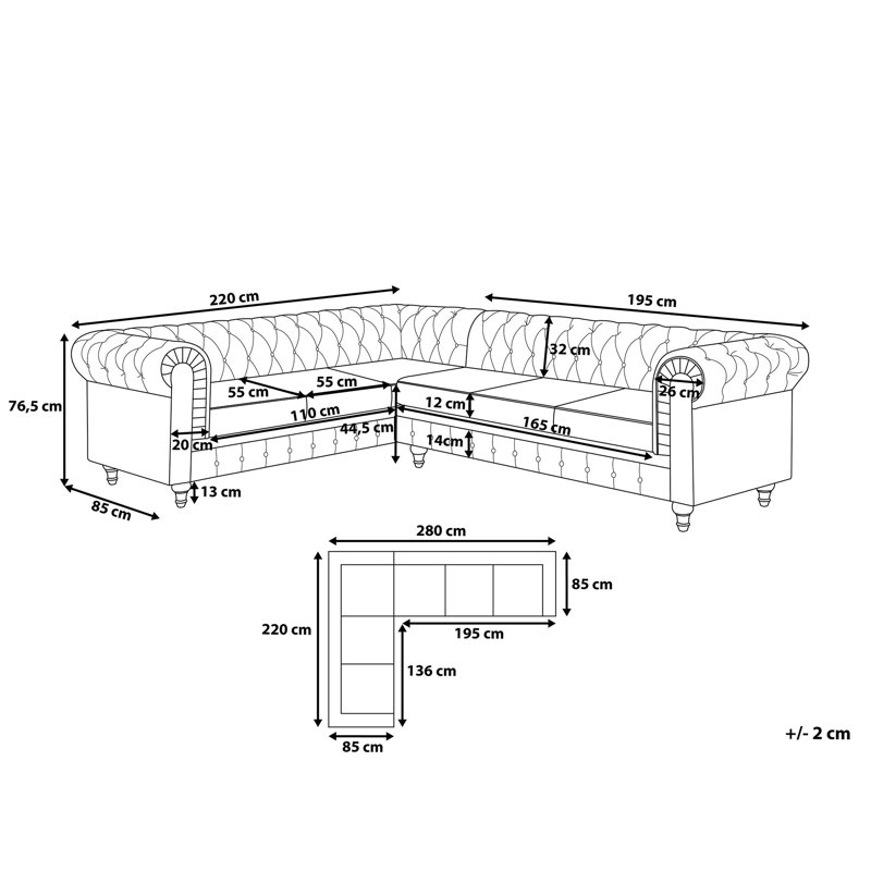 Rita 5 Seater Corner Sofa 