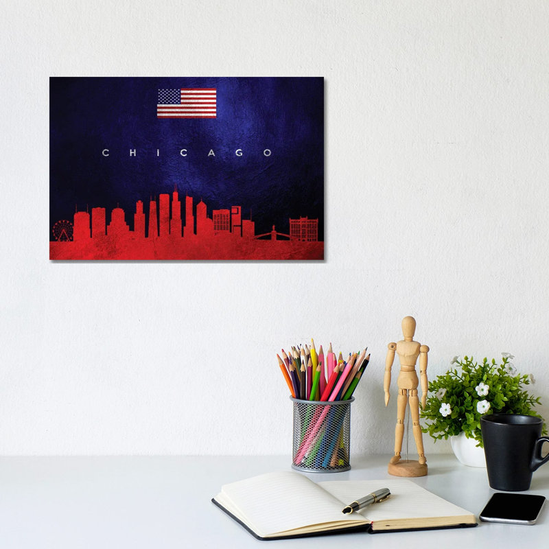 «Portland Oregon Skyline» par Adrian Baldovino, impression sur toile tendue, Chicago, Illinois, H 8 po x l 12 po x P 0,75 po