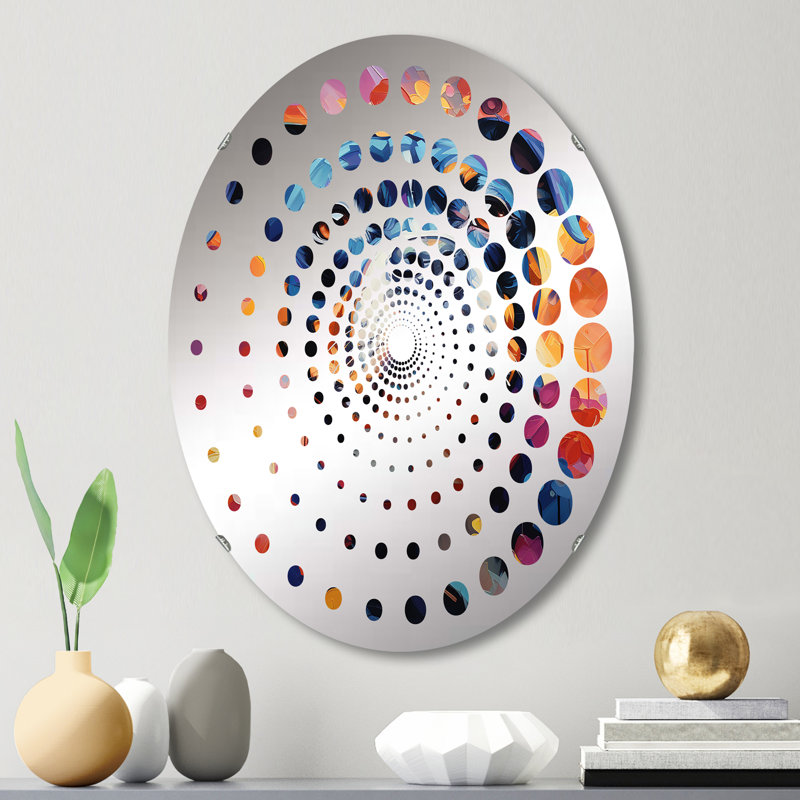 Popart Pug Parade I - Miroir décoratif spiralé à pois - MIR110967 - Ovale, L 20 po x H 30 po