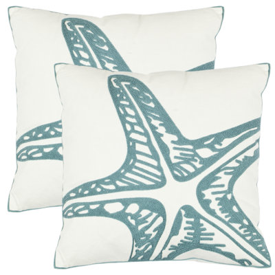 Melvina Embroidered Feather Throw Pillow