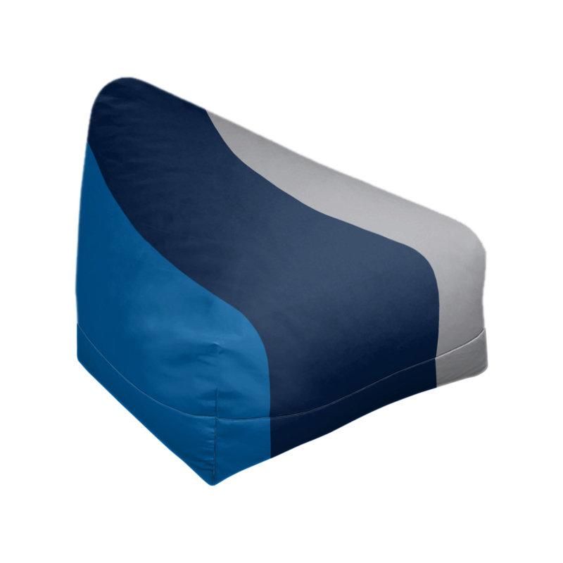 Bean Bag Cover, 30" H x 27" W x 2" D, Aviator Blue/Polar Night Blue/Silver