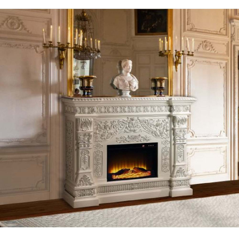 Vanaheim Fireplace, Antique White Finish