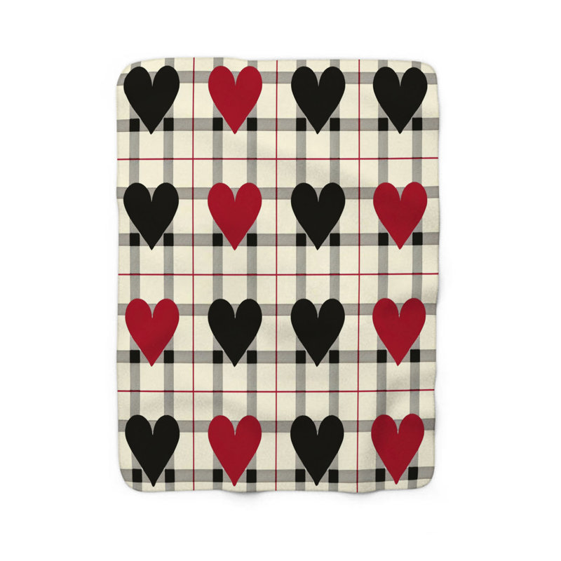 Style chéri à carreaux - Couverture Sherpa de qualité supérieure 1 pièce, Grand lit