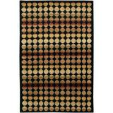 Aadi Polka Dots Hand-Knotted Wool Tan/Black/Wine Area Rug
