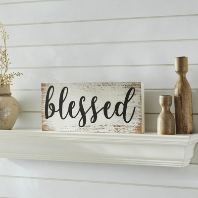 Celebrate Grace Blessed MDF Sign 7x16x1
