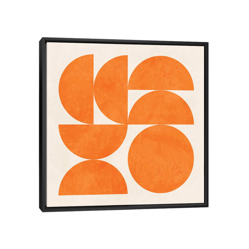 «Geometric Shapes Orange» par Ana Rut Bré - impression d'art graphique, Aucun mat, H 37 po x l 37 po x P 1,5 po