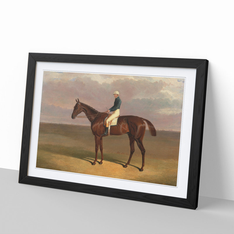 Margrave Horse by John Frederick Herring - Picture Frame Painting on MDF, 36cm H x 48cm W x 2cm D, Black Framed