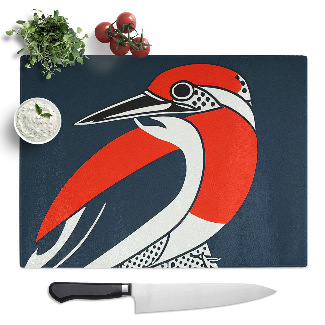 Delicious Kingfisher Bird Abstract  Glass Chopping Board
