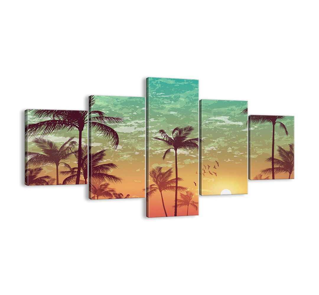 Tropical Vibes" - 5 Stück Fotodruck auf Leinwand