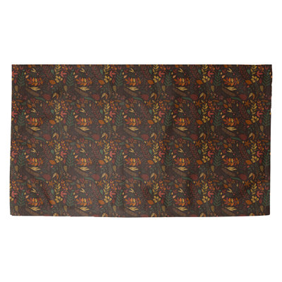 Tapis jaune brun/moutarde fait main