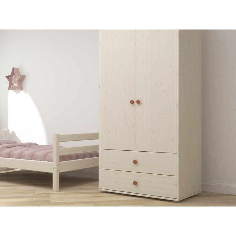Classic 2 Door Wardrobe, Cream/Brown
