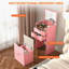 Ensemble de coiffeuse et tabouret 3 en 1 multifonctionnel, 3 modes d'éclairage couleur, miroir HD, 2 tiroirs coulissants et tabouret de rangement caché-1296333165