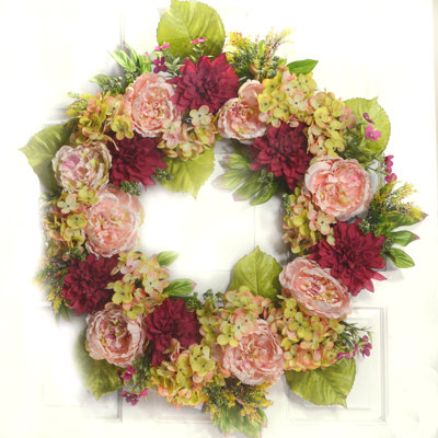 Couronne de pivoines 30 po Dahlia