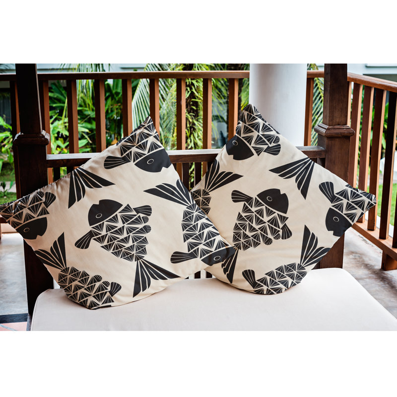 Big Fish Coastal Pillow Cover and Insert, 18" x 18", Shark Blue