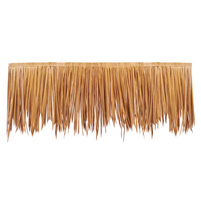Artificial Thatch Roof 15.75" x 3.15" PE Tiki Hut Skirt Yellow Realistic Look