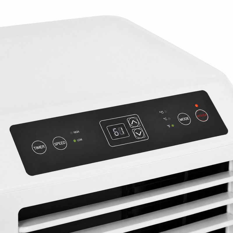 Climatiseur portable 27,5 "en plastique blanc 4-en-1 avec ensemble de fenêtre et télécommande pour chambre à coucher, appartement