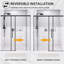 Porte de douche coulissante simple sans cadre l 60 po x H 72 po, verre fixe de 5 mm et verre coulissant de 6 mm, verre trempé transparent, poignée en acier inoxydable, noir mat-123766808