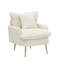 Fauteuil simple en velours côtelé beige de 77 cm (30,31 pouces), tissu doux et assise confortable et relaxante, idéal pour les réunions en salle de conférence.